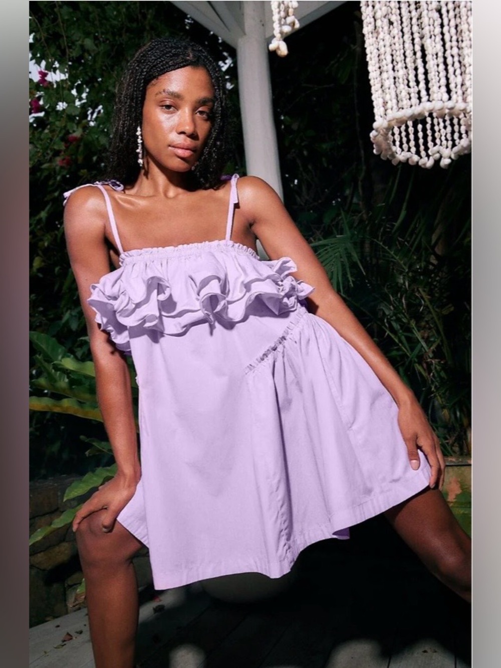 Free People Have A Thing For You Mini Dress detachable Straps Purple Size M NWT